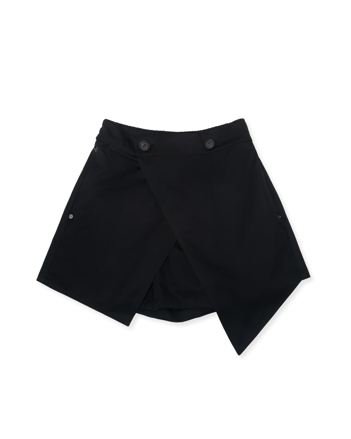 Double Layered Wrap Skirt Pants (Black) — vue 4