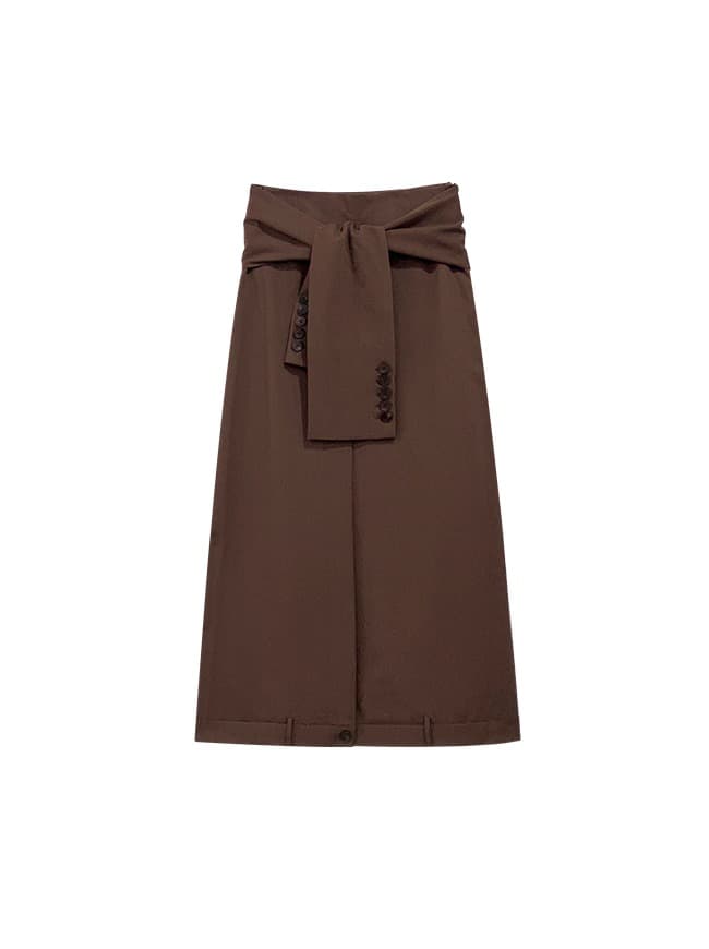 Tied Detail Long Skirt