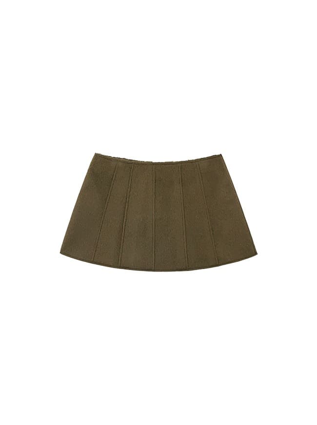 Wool Patchwork Mini Skirt