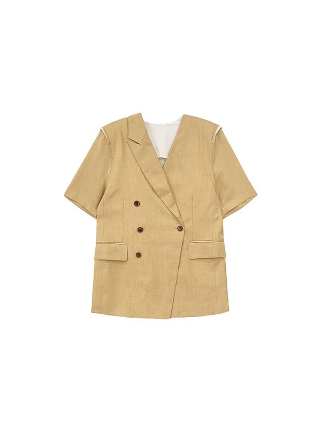 New Beige Origami Half Sleeve Jacket — vue 3