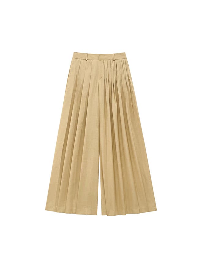 Wide Pin Tuck Slacks — vue 3