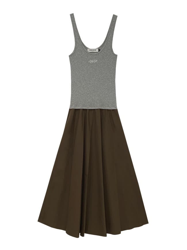 Logo Sleeveless Layered Dress