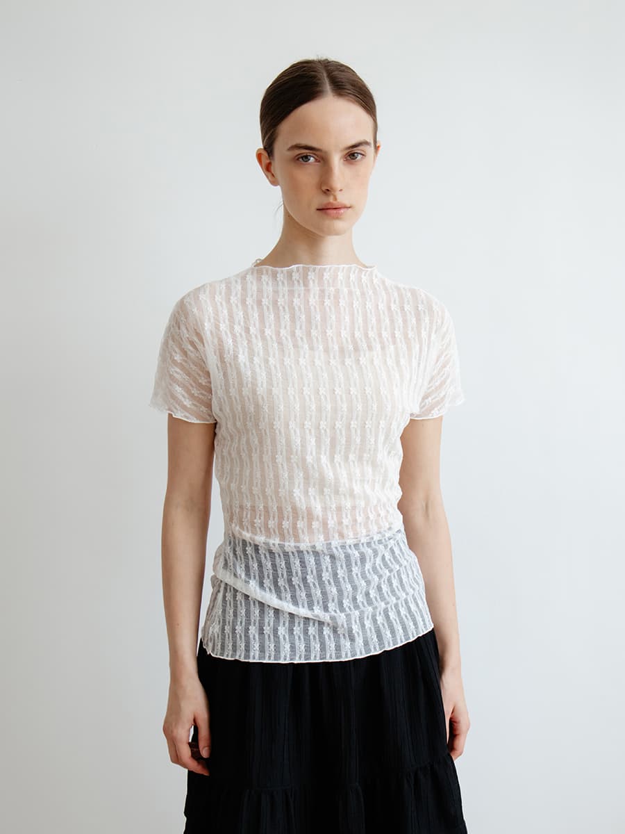 TIR SHEER TIERED MIDI SKIRT_BLACK — vue 4