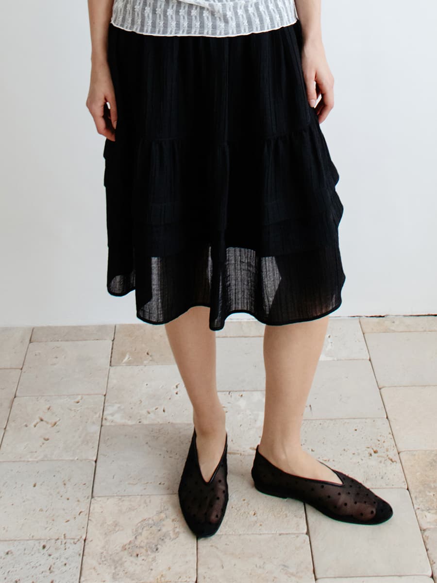 TIR SHEER TIERED MIDI SKIRT_BLACK — vue 6