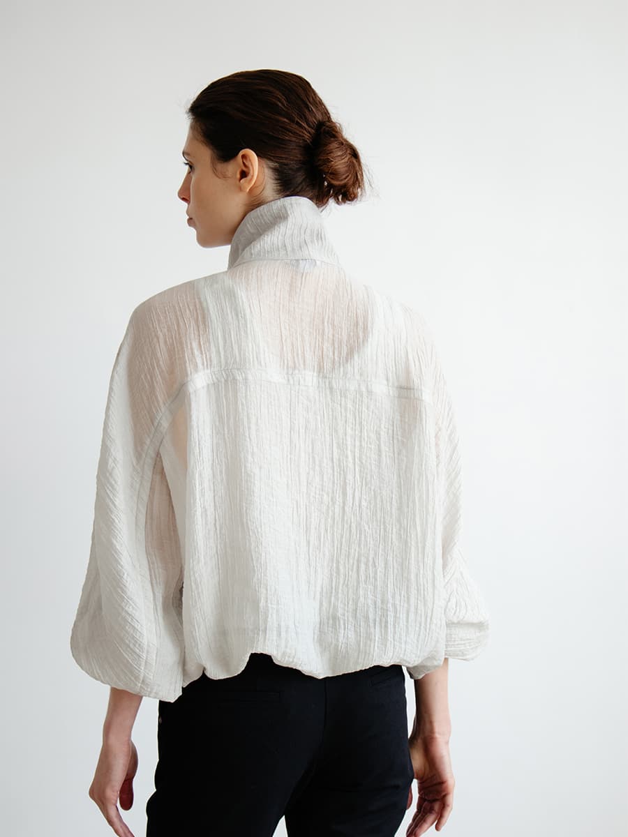 TIR CRINKLE HIGH-NECK BLOUSON_MINT — vue 5