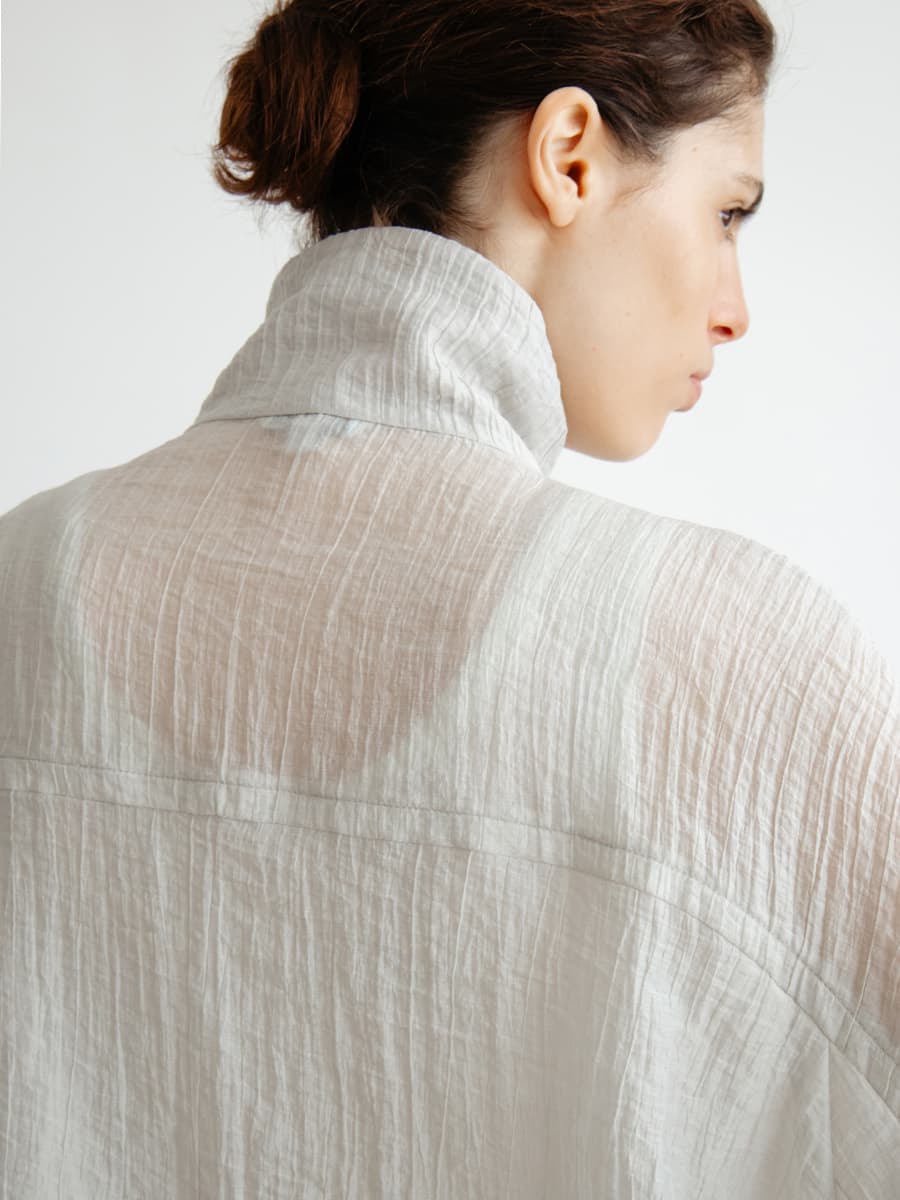 TIR CRINKLE HIGH-NECK BLOUSON_MINT — vue 6