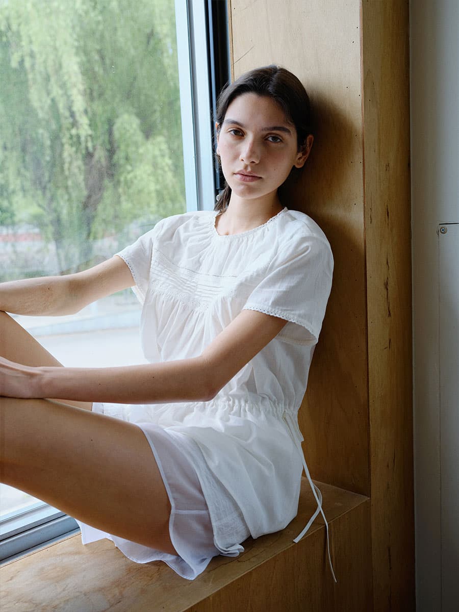 TIR PINTUCK LACE STRING BLOUSE_WHITE — vue 3