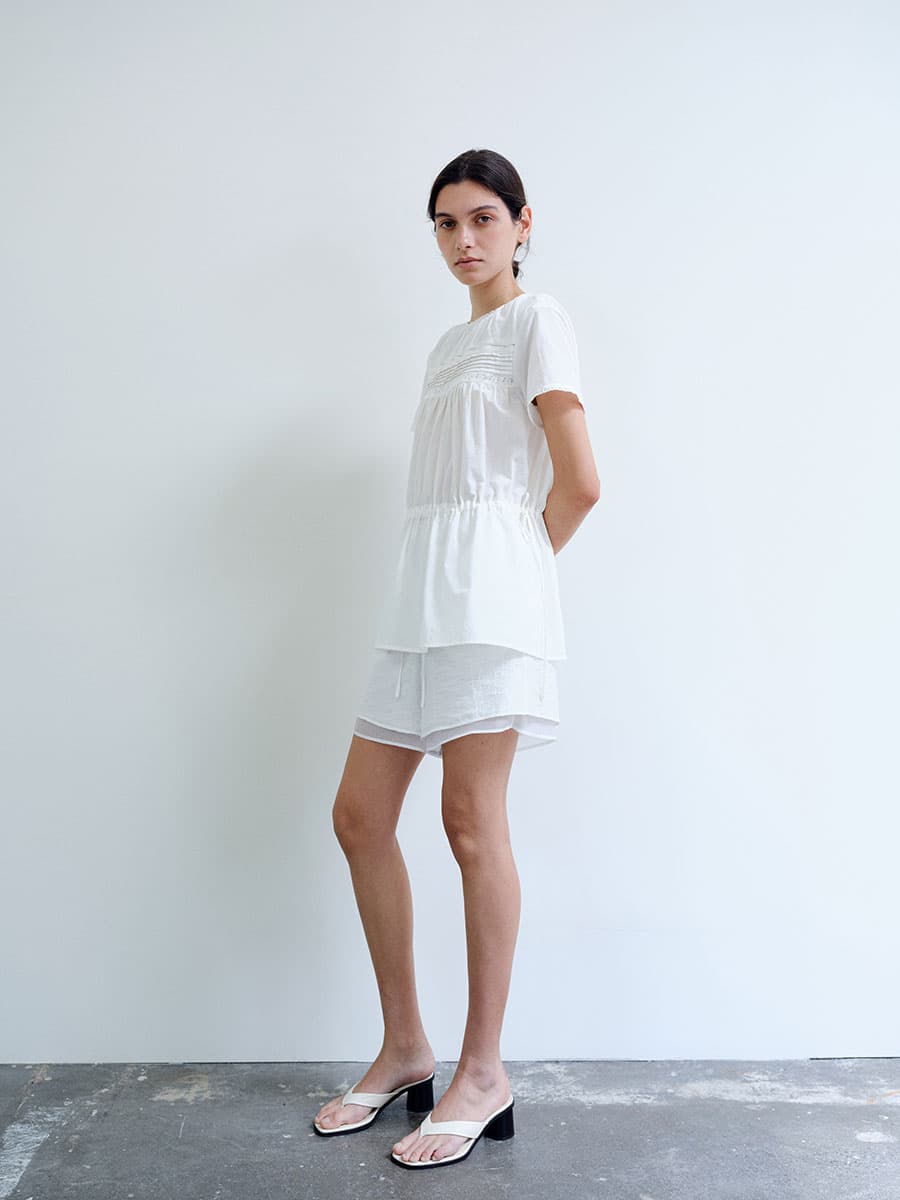 TIR PINTUCK LACE STRING BLOUSE_WHITE — vue 8