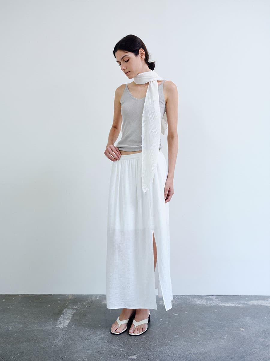 TIR RIB KNIT CARDIGAN & SLEEVELESS SET_ASH BEIGE — vue 5
