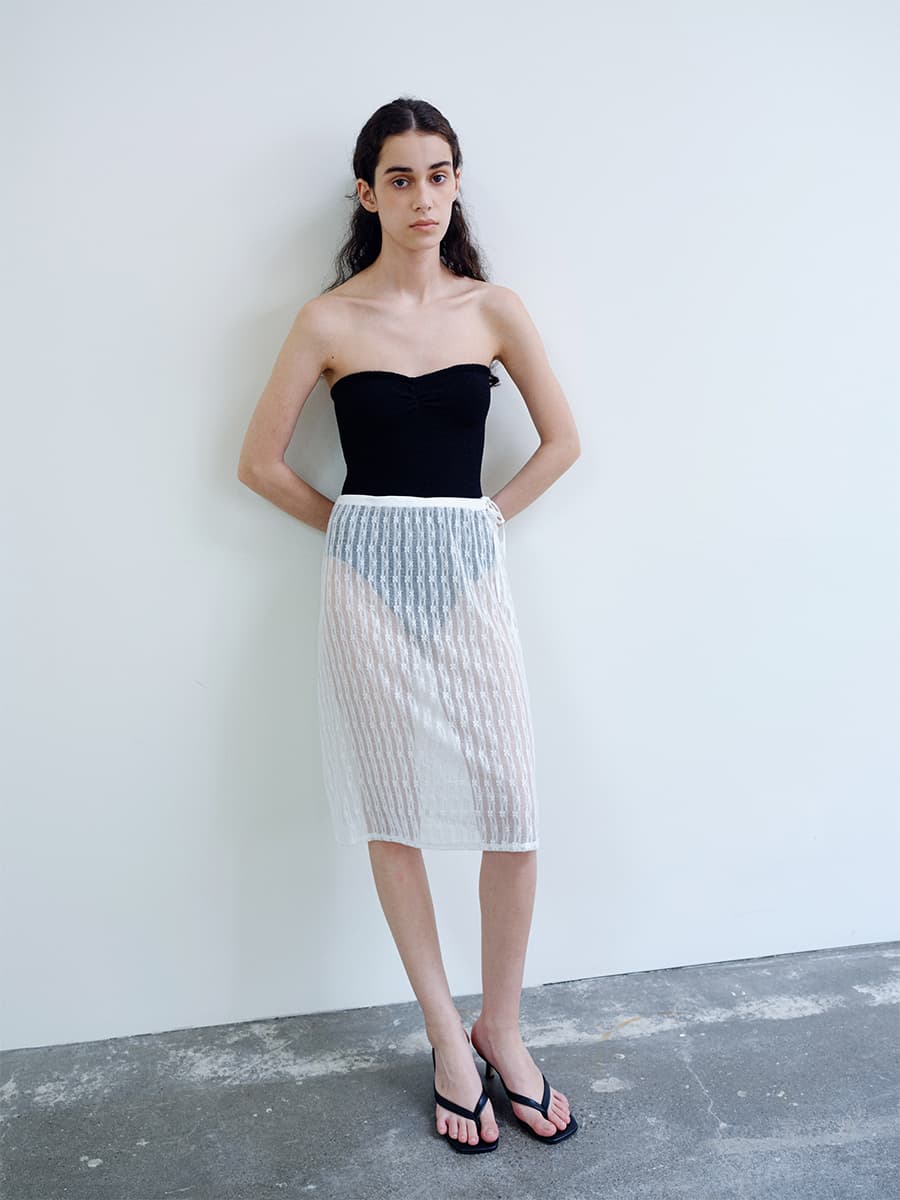 TIR LACE LAYERED SKIRT_WHITE — vue 1
