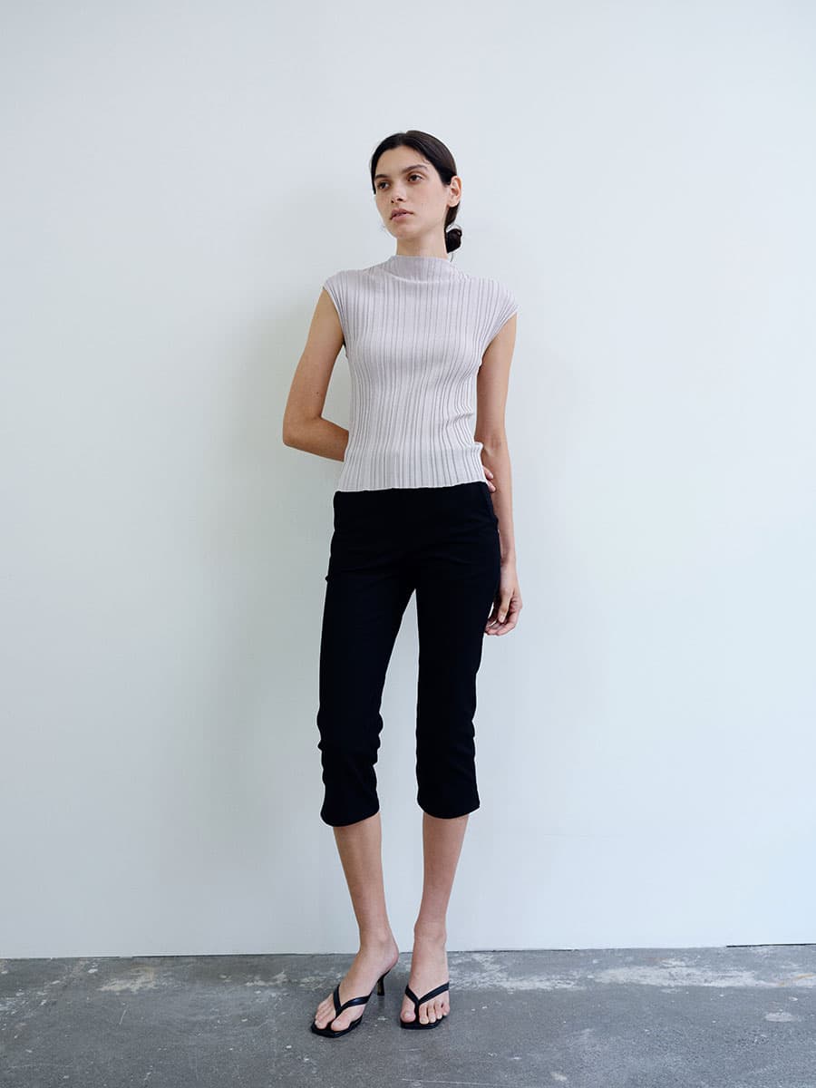 TIR PLEATED KNIT TOP_GREY — vue 5
