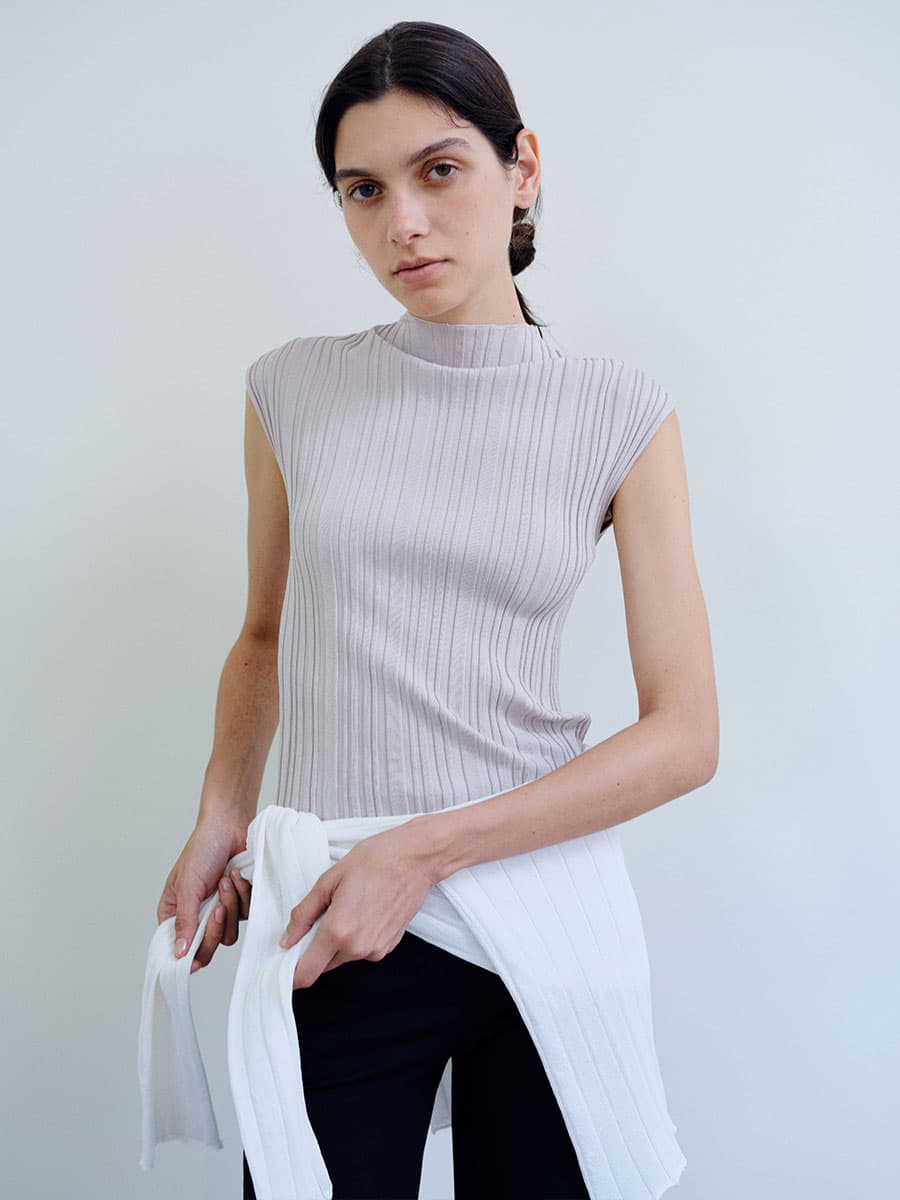TIR PLEATED KNIT TOP_GREY — vue 9