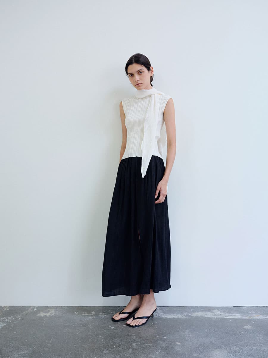 TIR PLEATED KNIT TOP_IVORY — vue 8
