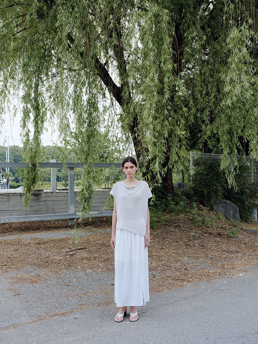 TIR DRAPE NECK KNIT TOP_L-GREY — vue 4