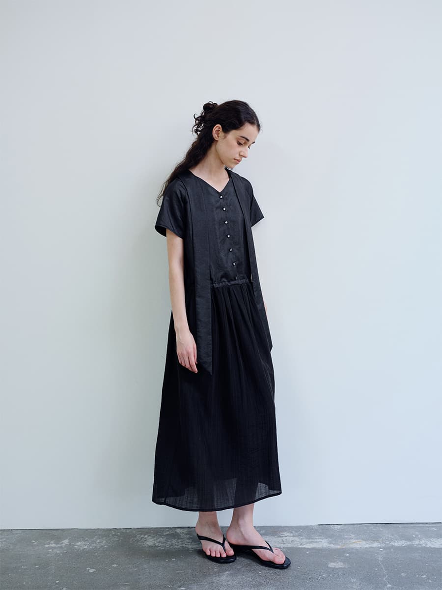 TIR ROLL COLLAR SHINING DRESS_BLACK — vue 6
