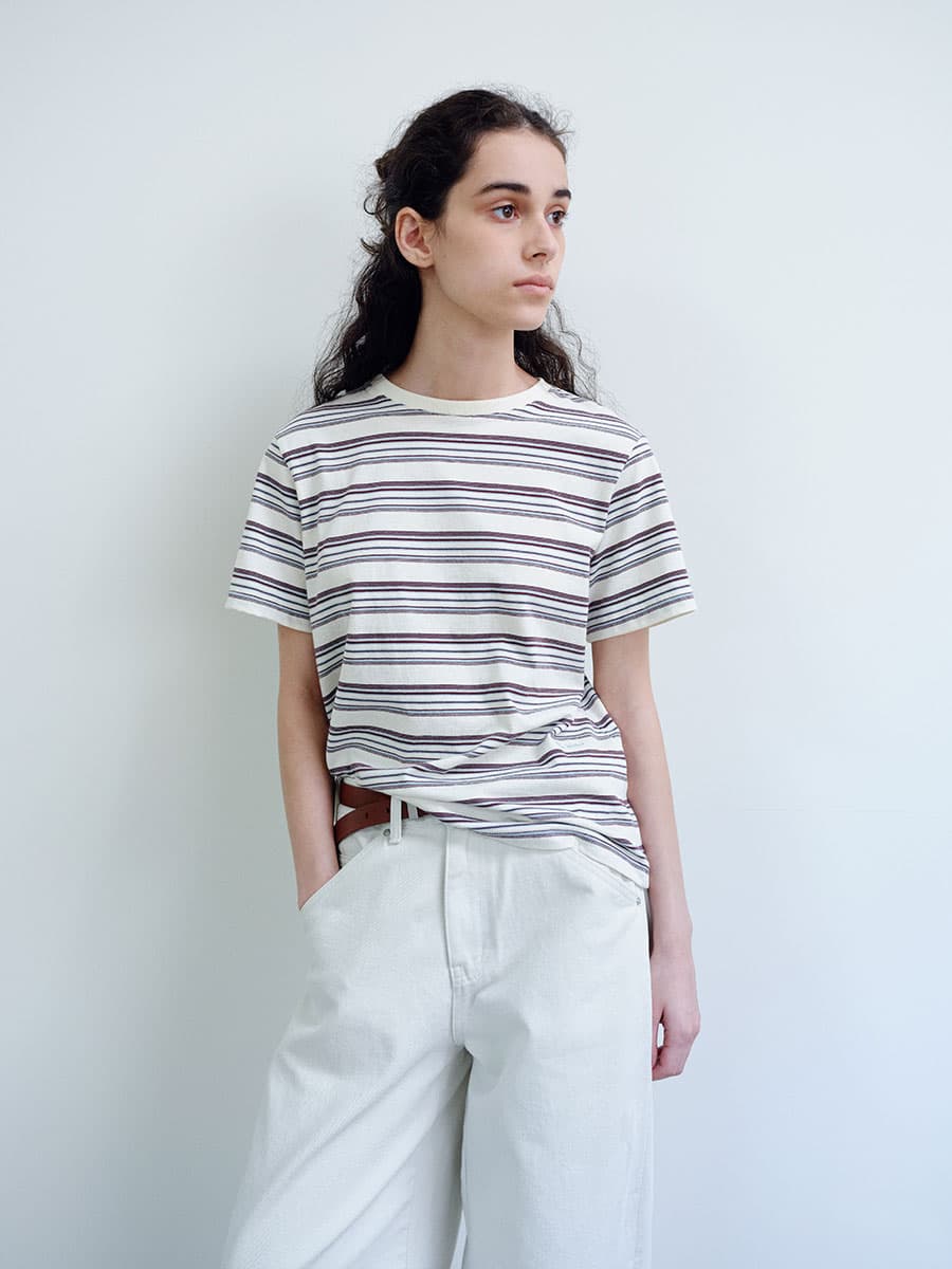 TIR MULTI STRIPE T-SHIRT_IVORY — vue 8