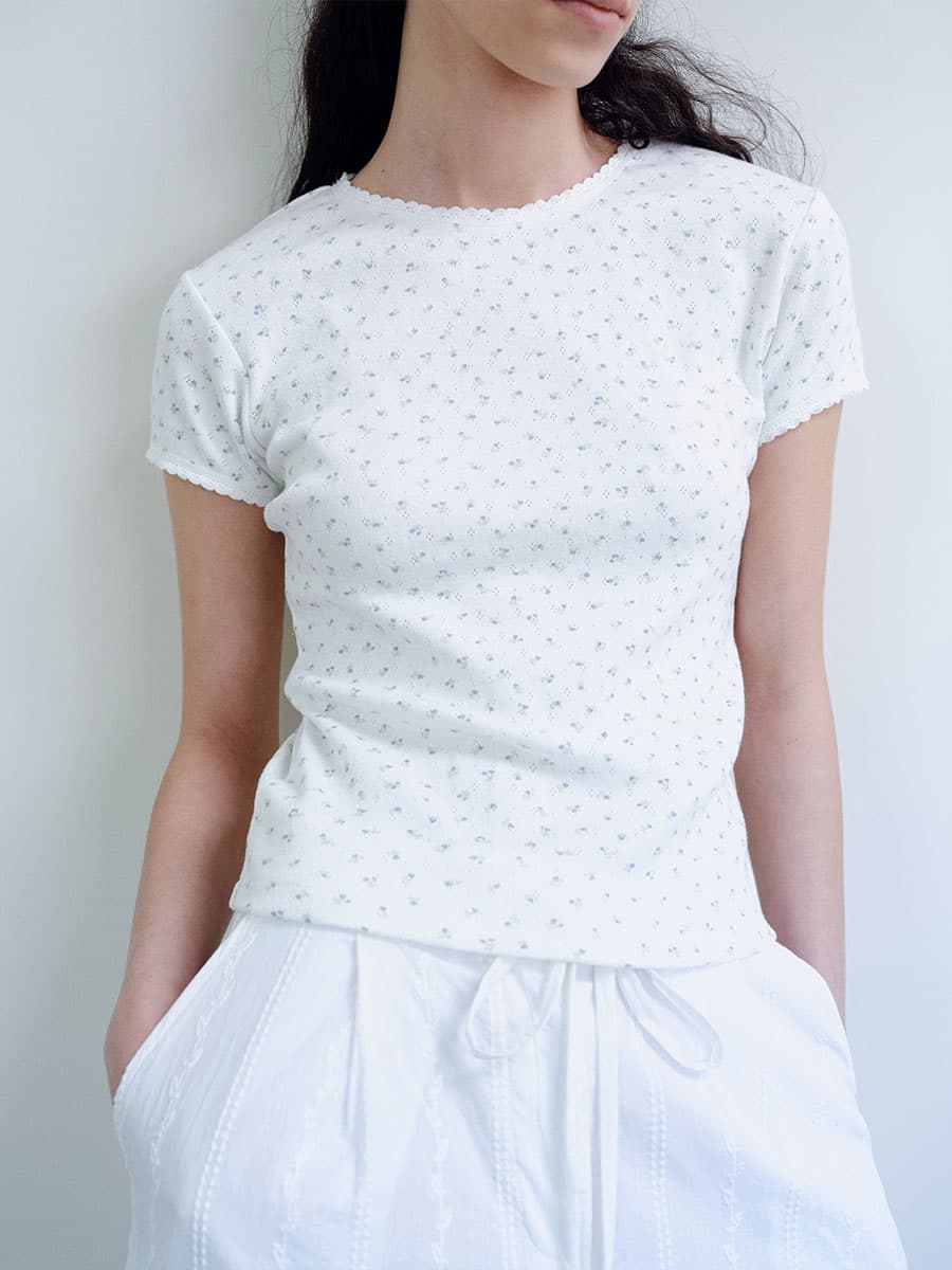 TIR FLORAL LACE T-SHIRT_WHITE — vue 4