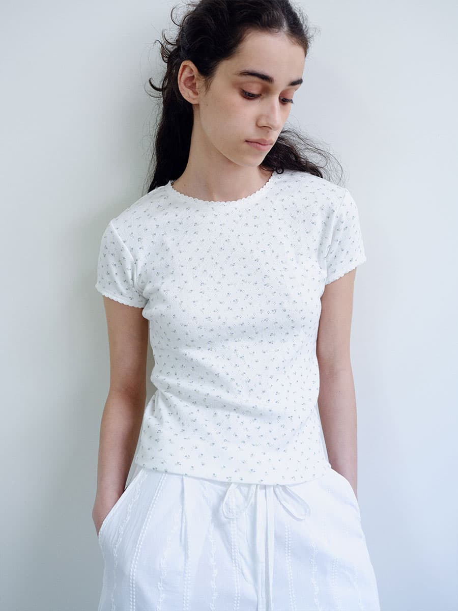 TIR FLORAL LACE T-SHIRT_WHITE — vue 1