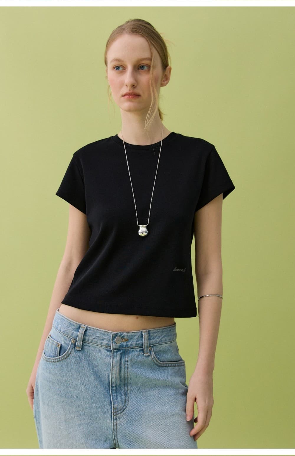 DATE CROP T-SHIRT - BLACK — vue 6