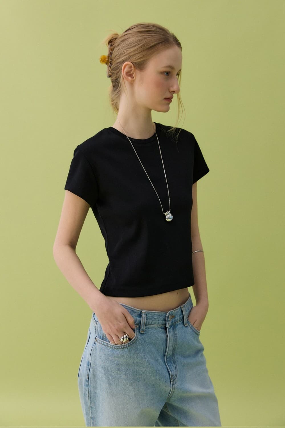 DATE CROP T-SHIRT - BLACK — vue 7