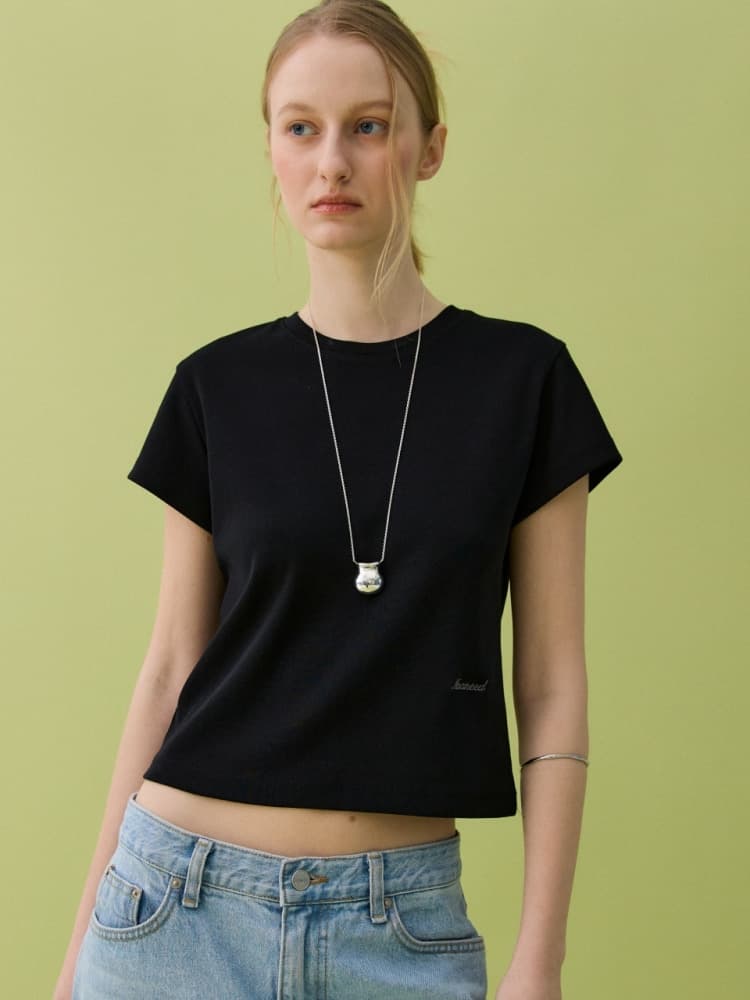 DATE CROP T-SHIRT - BLACK — vue 1