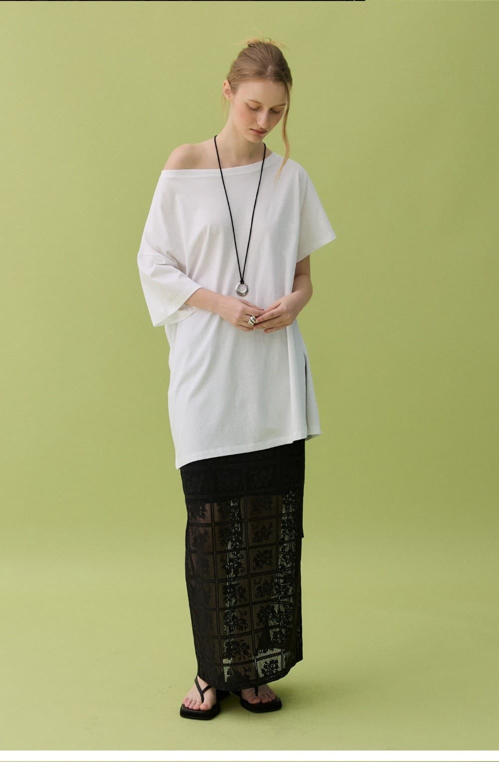 HAZE OFF-SHOULDER TEE - WHITE — vue 11