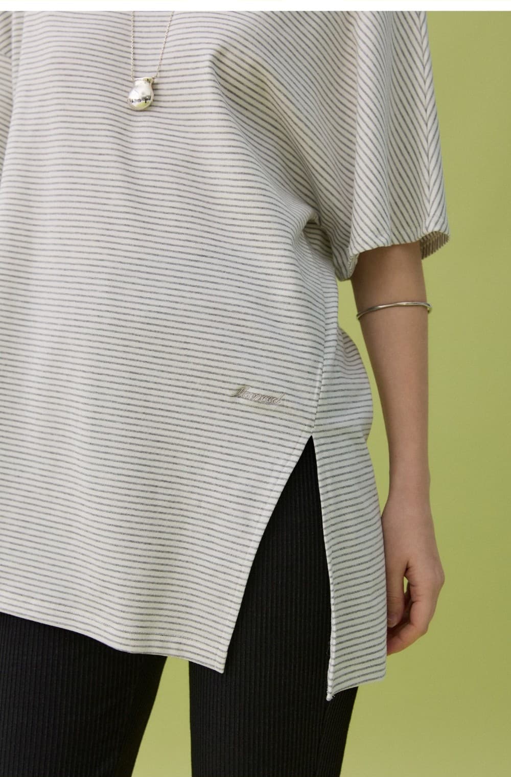HAZE OFF-SHOULDER TEE - GRAY STRIPE — vue 9