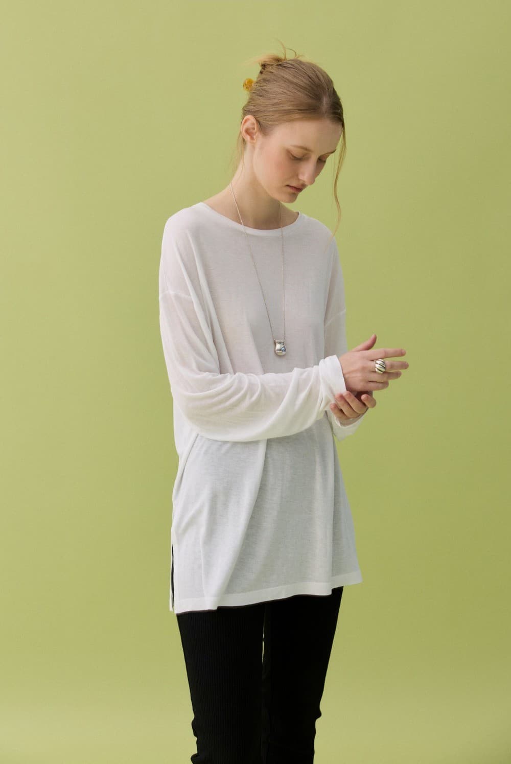 TENCEL BOX TEE - WHITE — vue 11