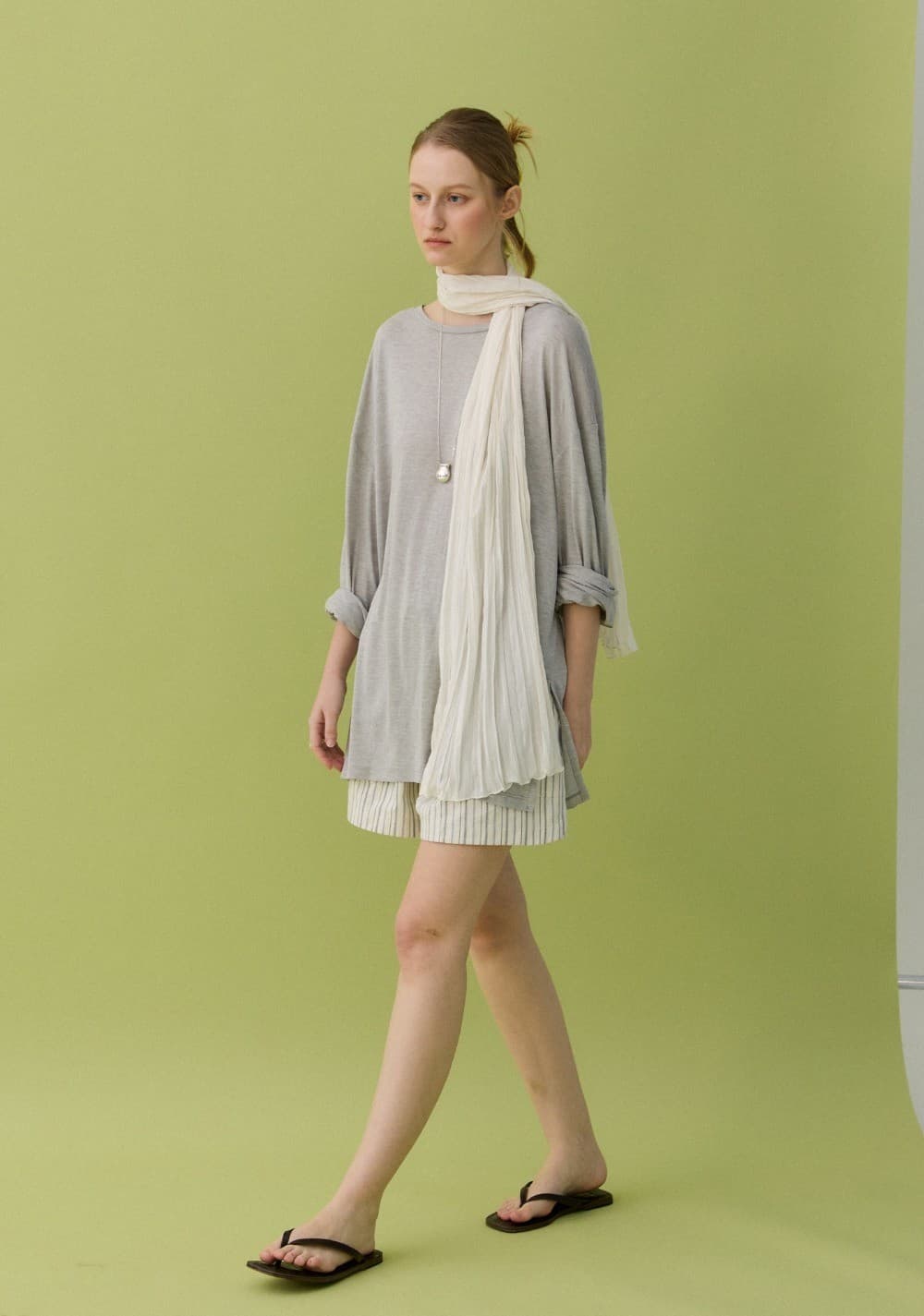 TENCEL BOX TEE - GRAY — vue 2