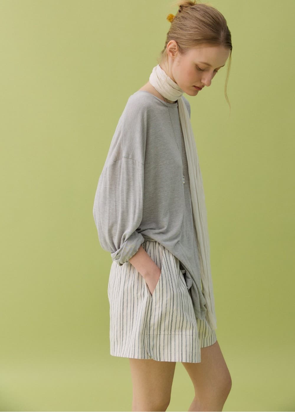TENCEL BOX TEE - GRAY — vue 5