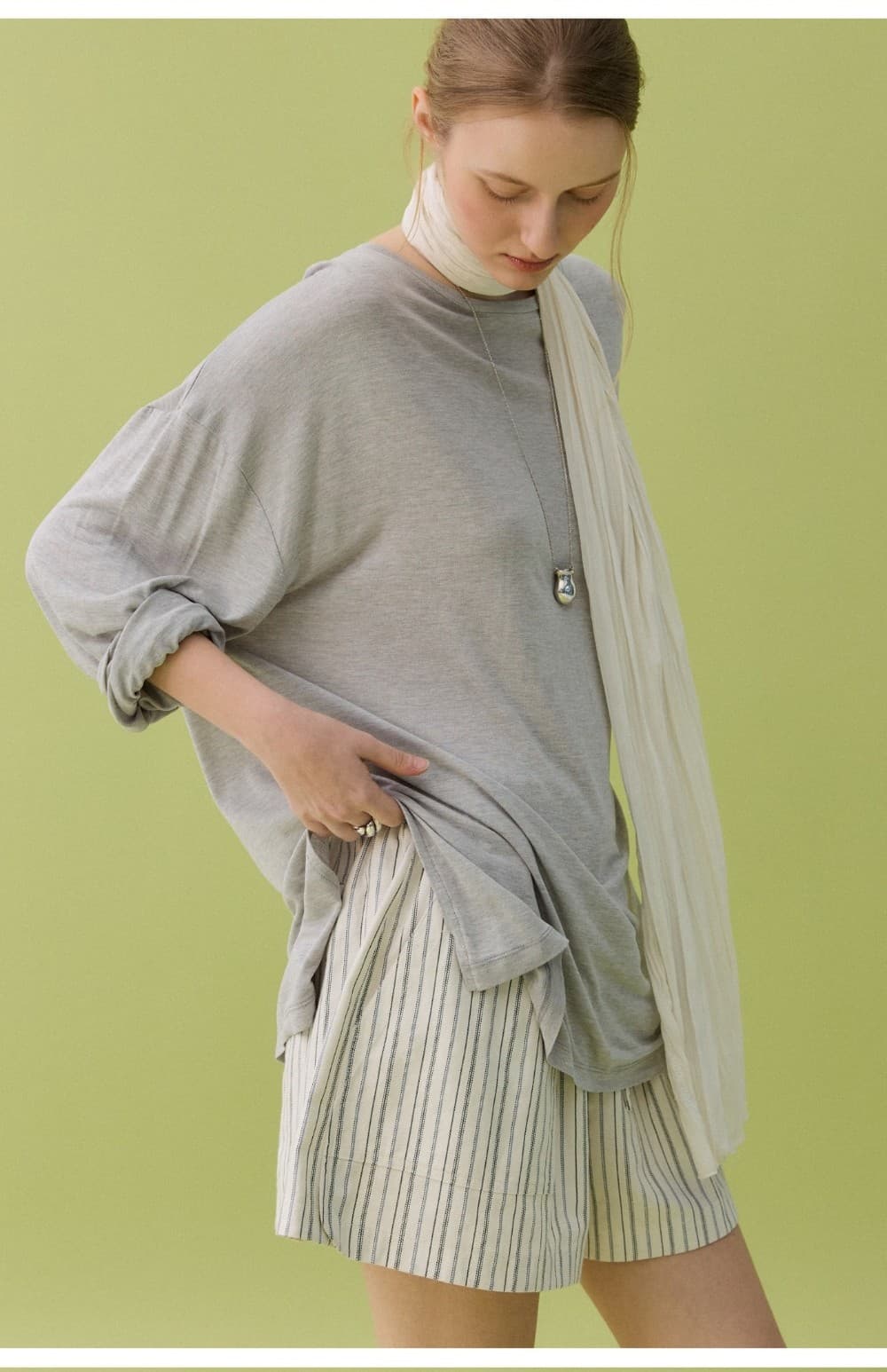 TENCEL BOX TEE - GRAY — vue 6