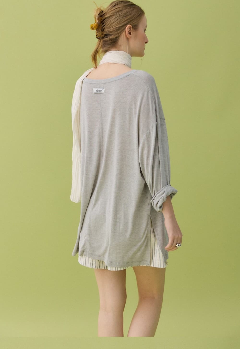 TENCEL BOX TEE - GRAY — vue 7