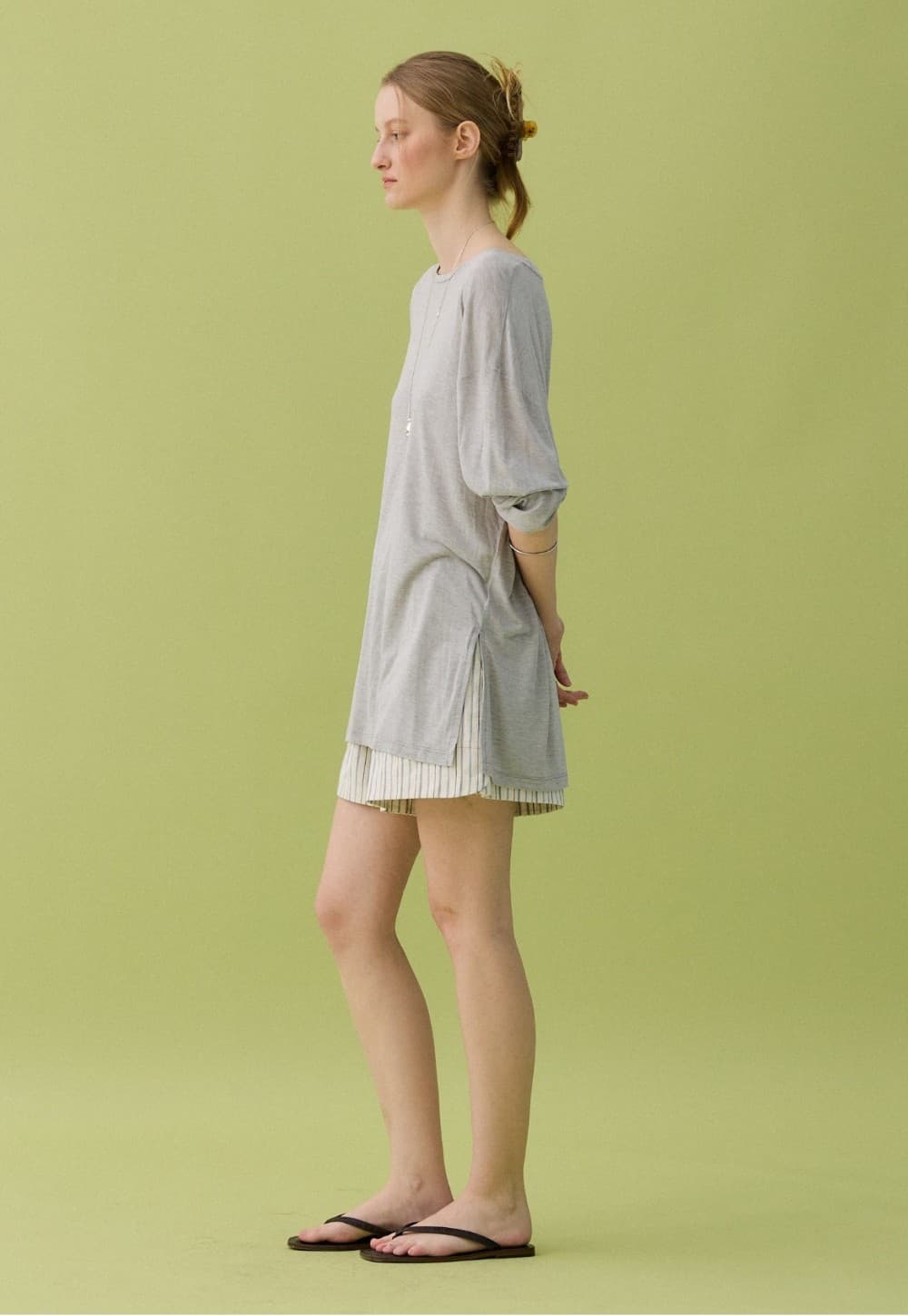 TENCEL BOX TEE - GRAY — vue 8