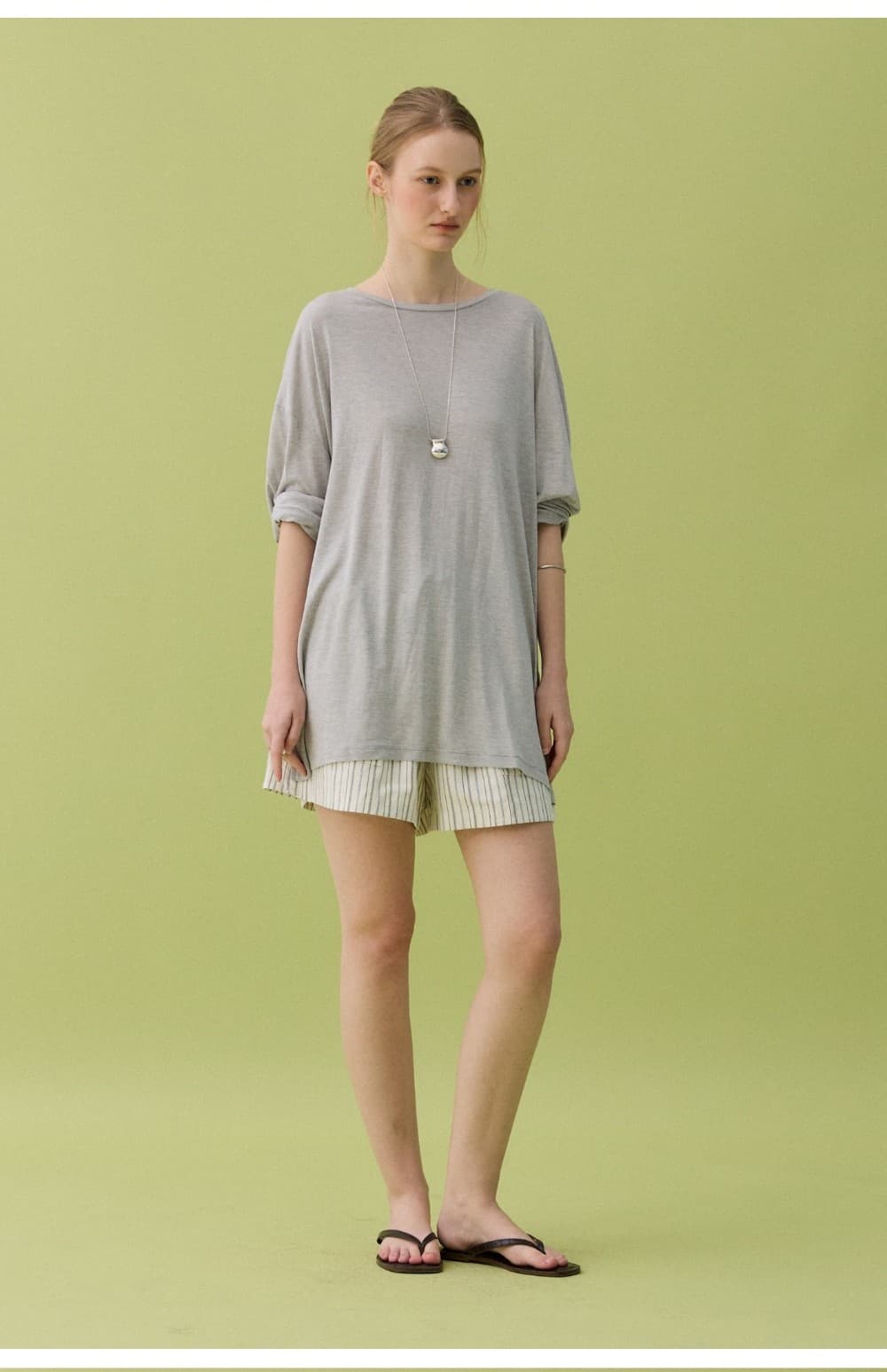 TENCEL BOX TEE - GRAY — vue 9