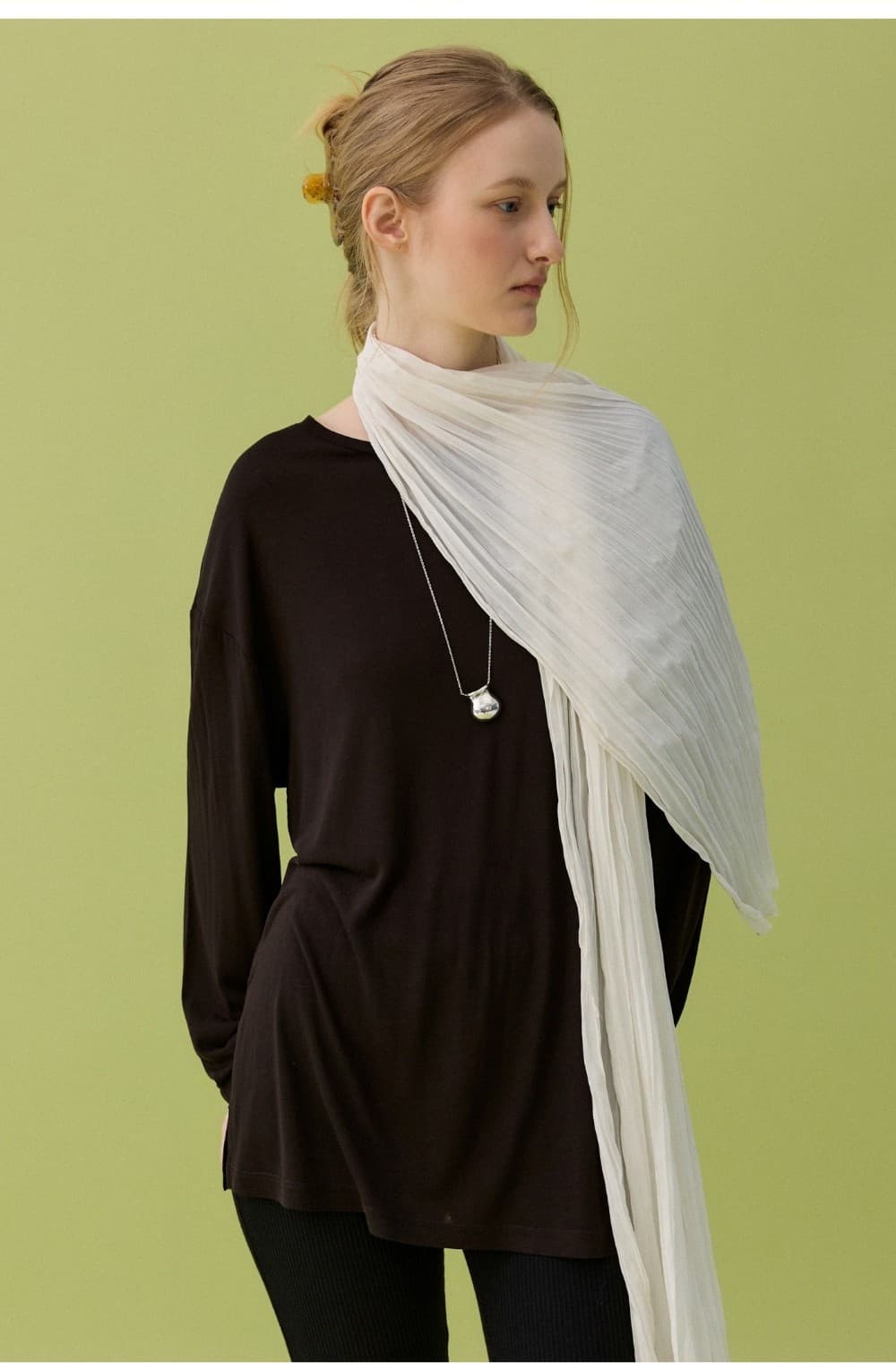 TENCEL BOX TEE - DARK BROWN — vue 3