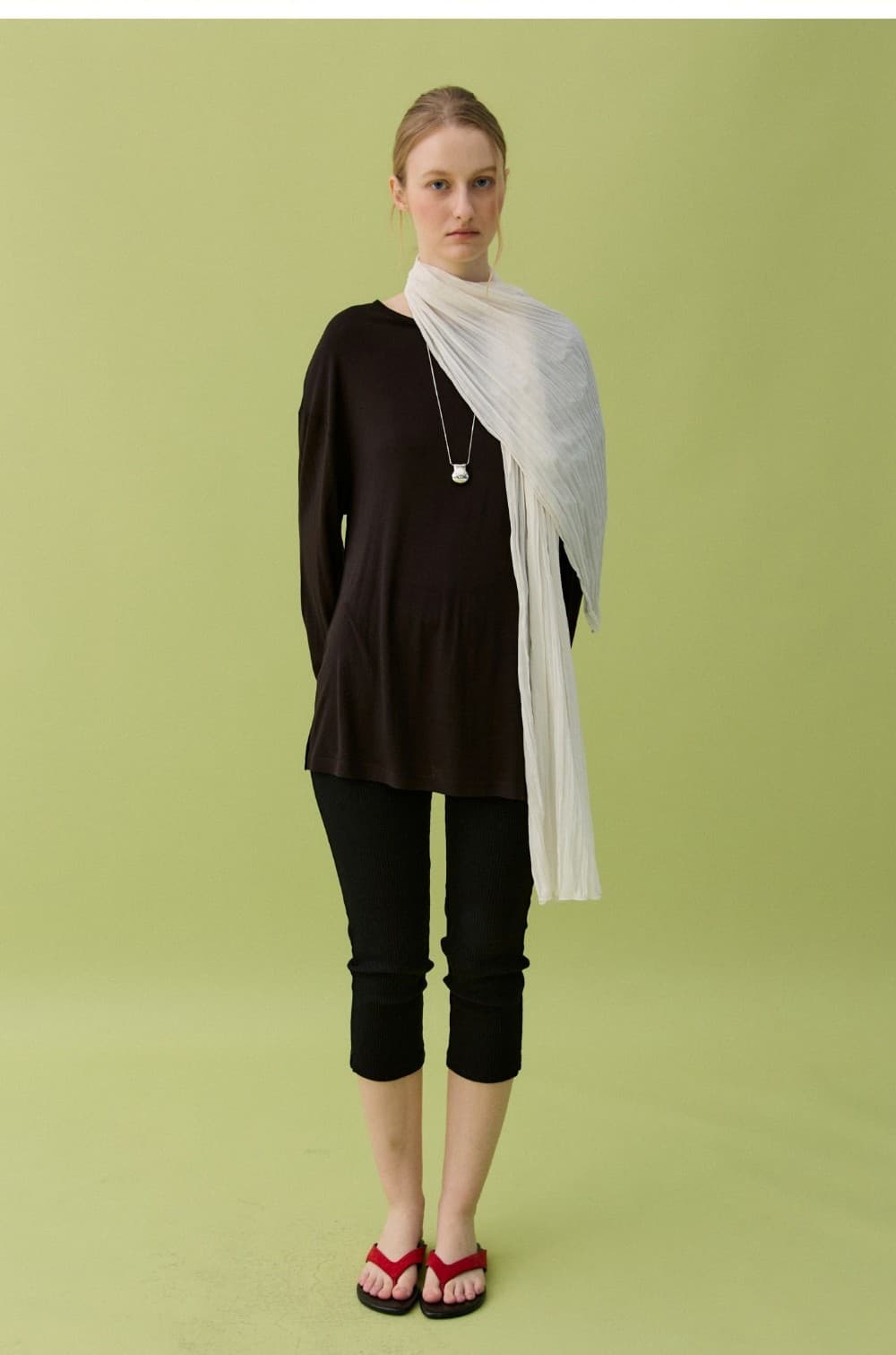 TENCEL BOX TEE - DARK BROWN — vue 4