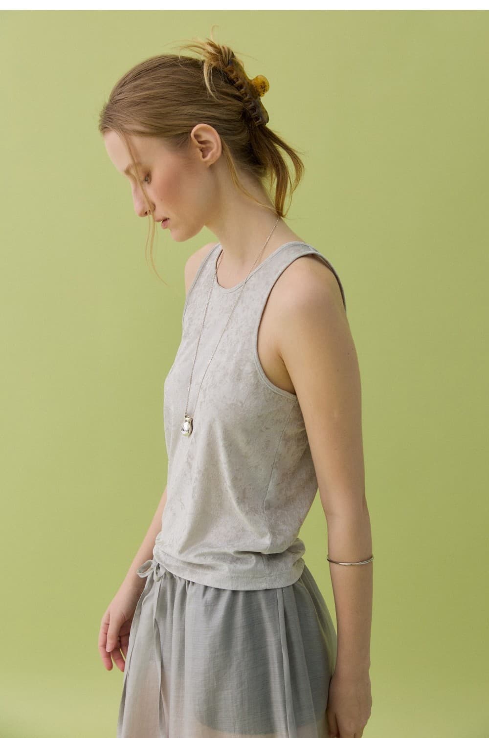 LUNE VELVET SLEEVELESS - GRAY — vue 8