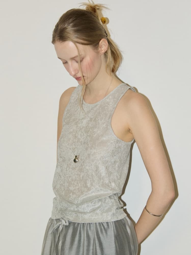 LUNE VELVET SLEEVELESS - GRAY — vue 1