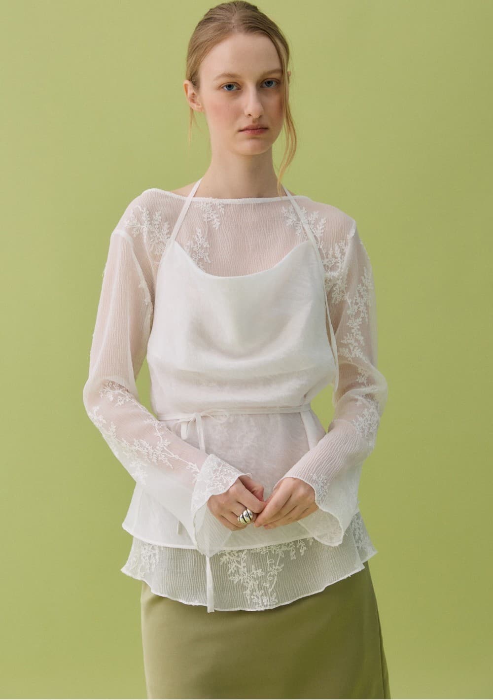 BLUR FLOWER TOP - WHITE — vue 6