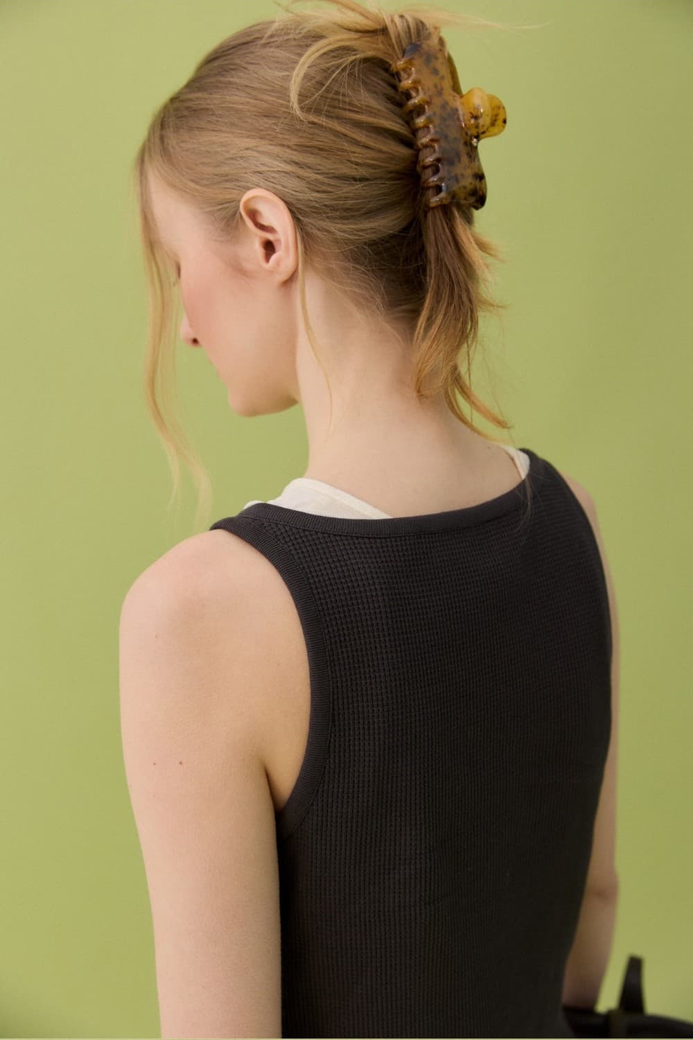 SLAT WAFFLE HENLEYNECK TOP - 3COLOR — vue 9