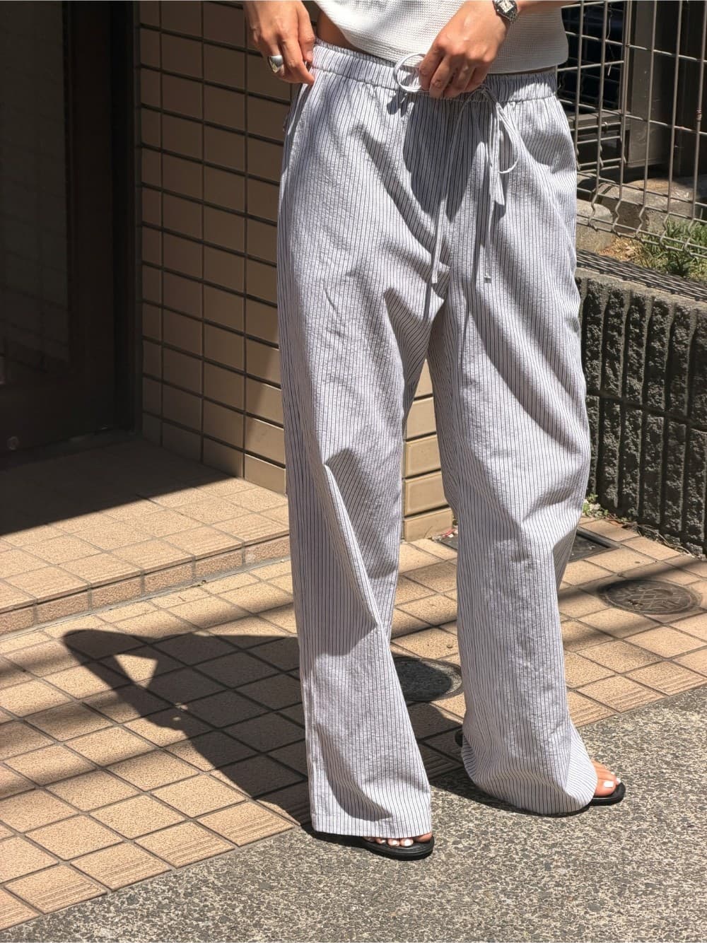 LOUM STRIPE PANTS - BLACK — vue 6