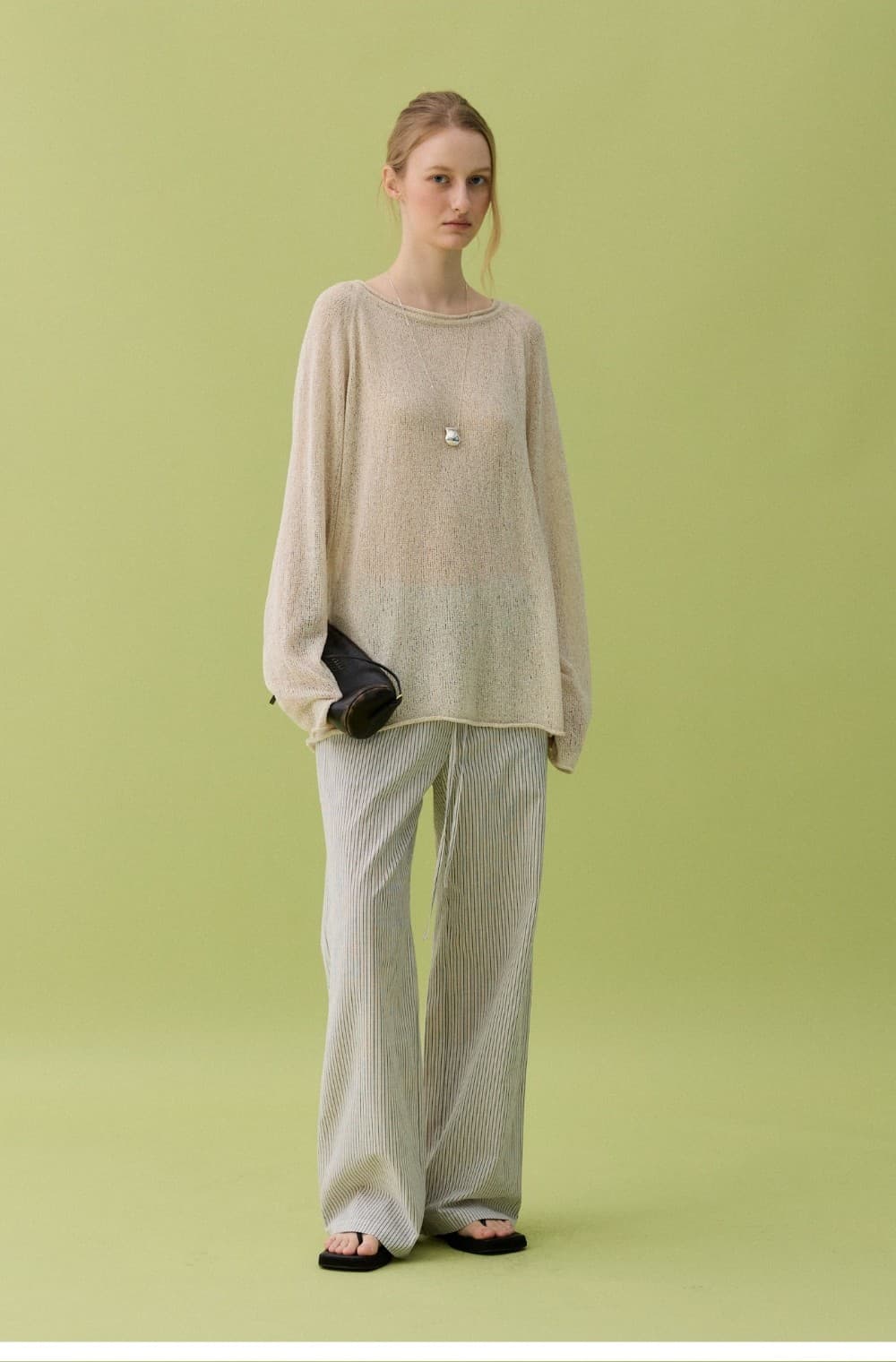 LOUM STRIPE PANTS - BLACK — vue 8