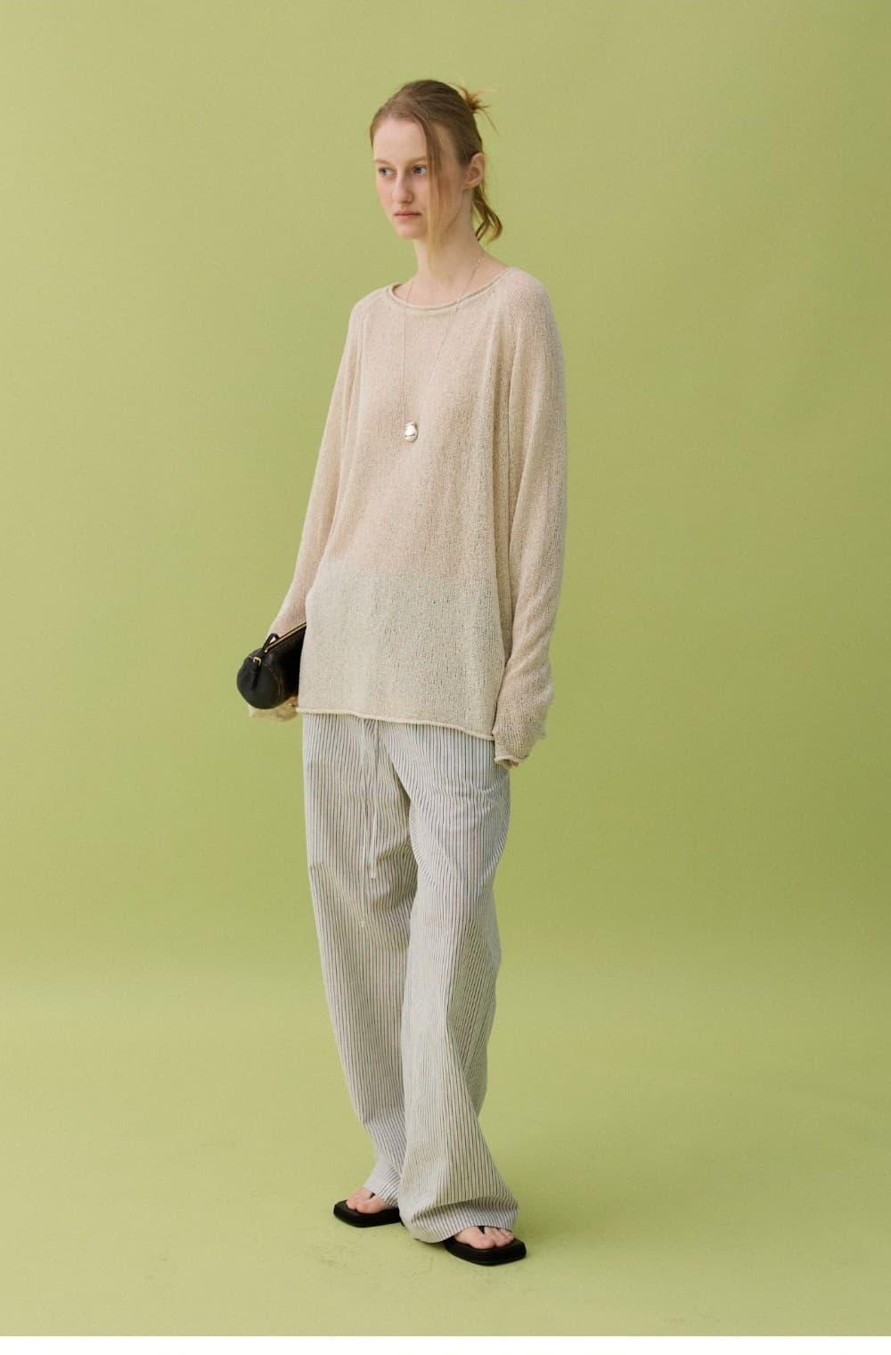 LOUM STRIPE PANTS - BLACK — vue 9