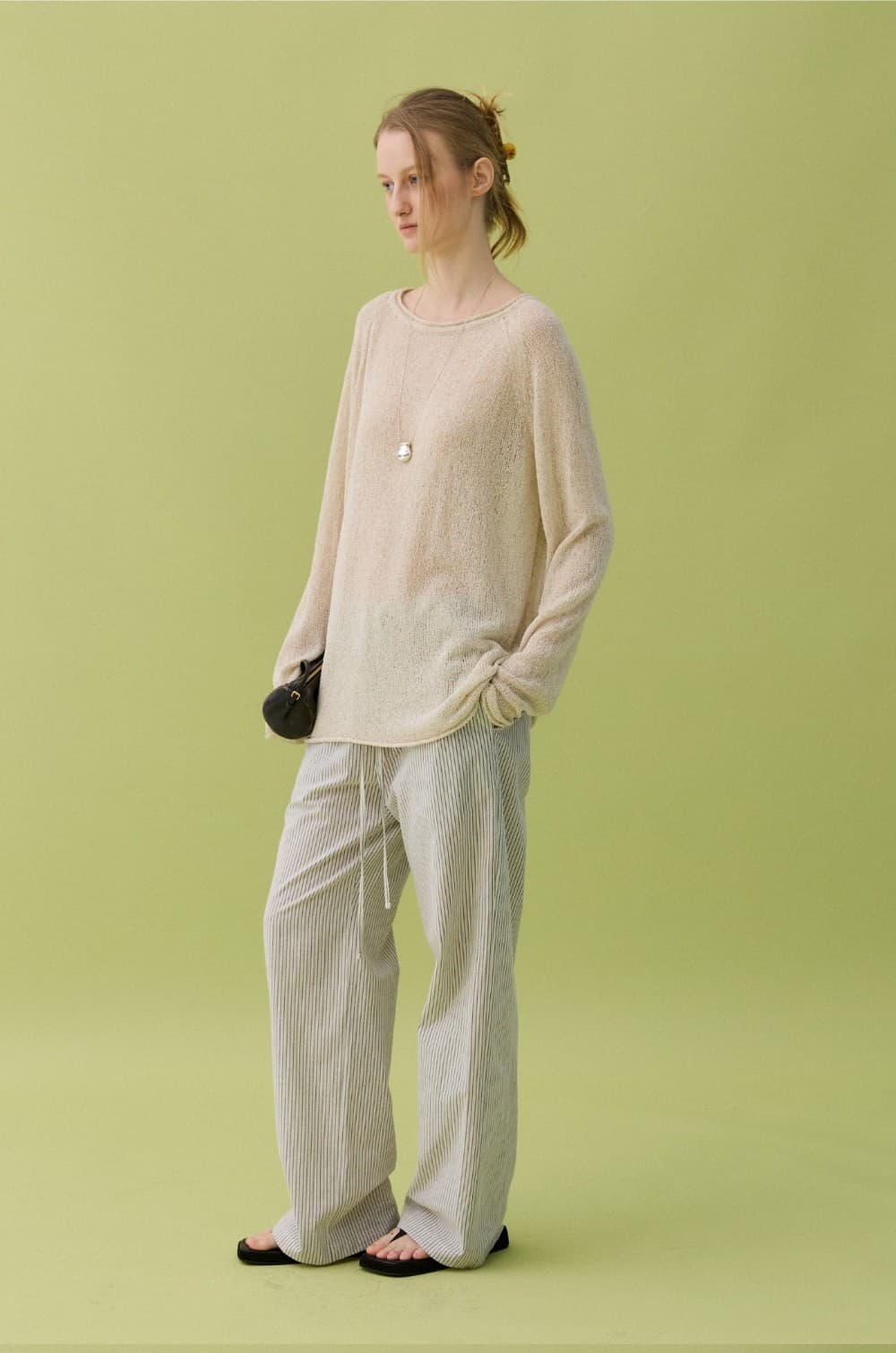 LOUM STRIPE PANTS - BLACK — vue 10