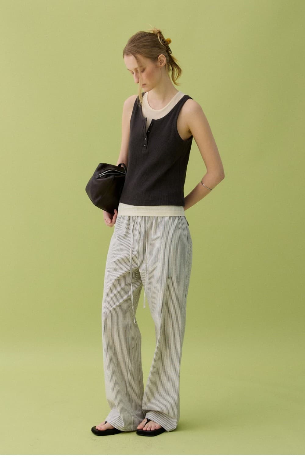 LOUM STRIPE PANTS - BLACK — vue 11