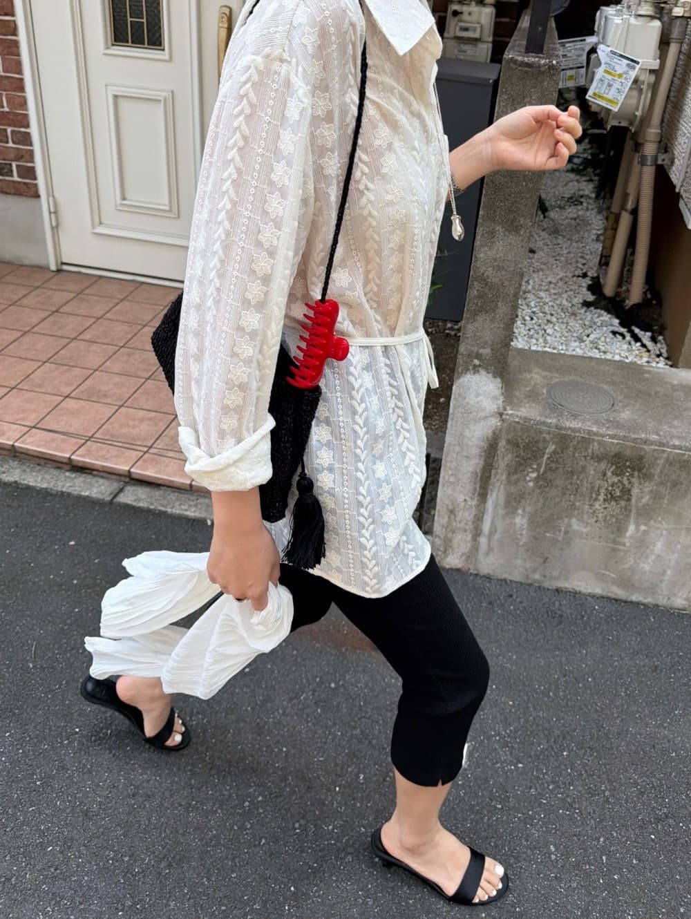CLAIR LACE SHIRT - CREAM — vue 3