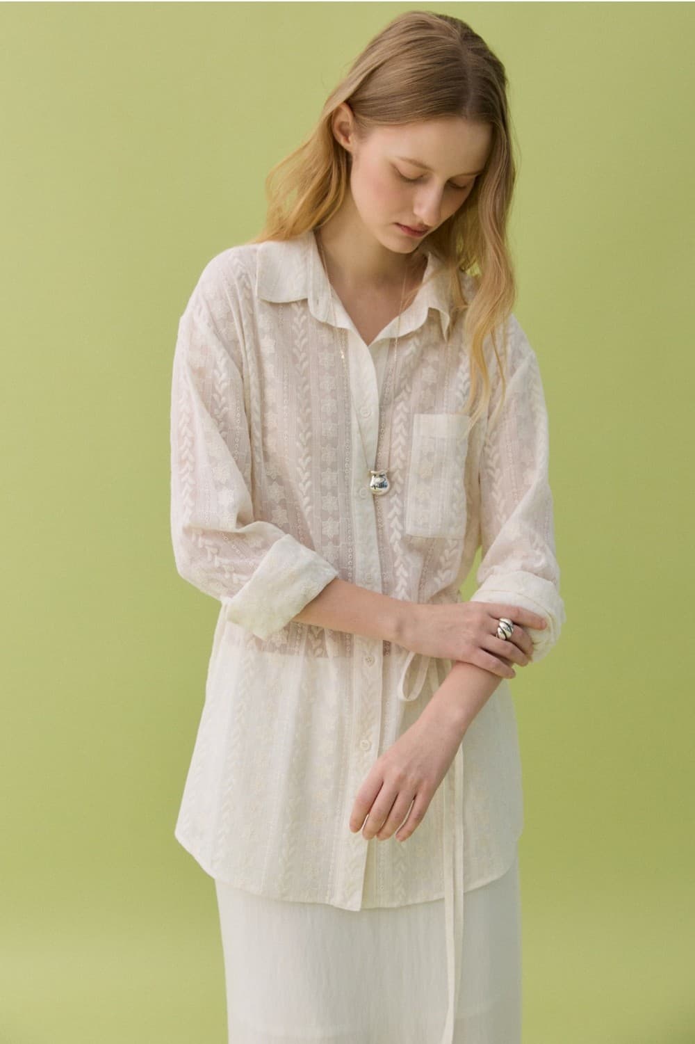 CLAIR LACE SHIRT - CREAM — vue 7