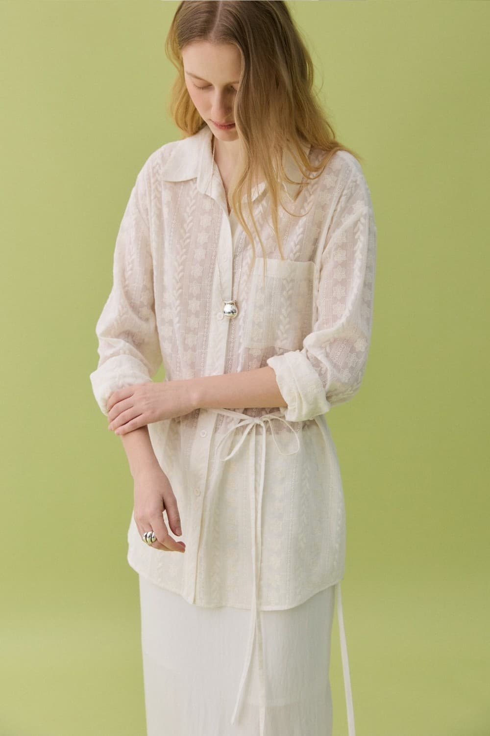 CLAIR LACE SHIRT - CREAM — vue 8