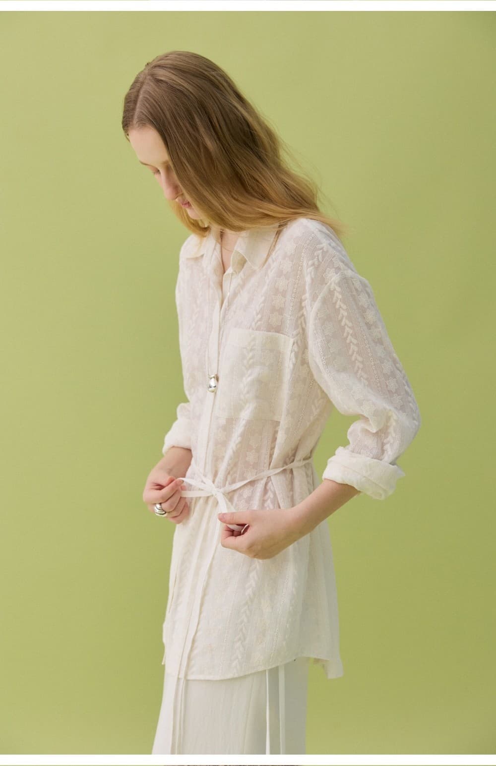 CLAIR LACE SHIRT - CREAM — vue 9