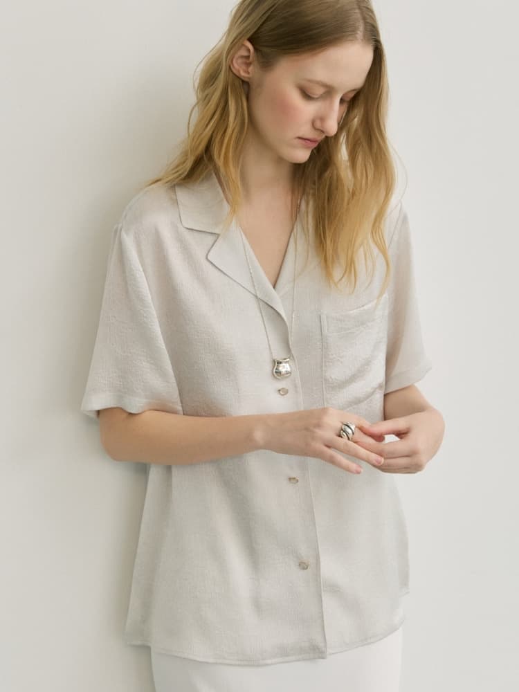 PEARL HALF SHIRT - LIGHT SILVER — vue 1